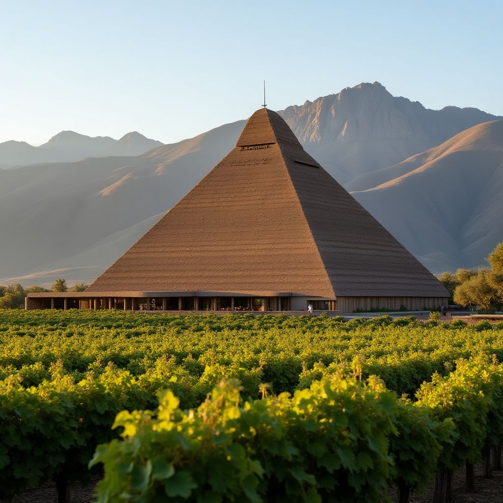Bodega Catena Zapata en forma de pirámide maya